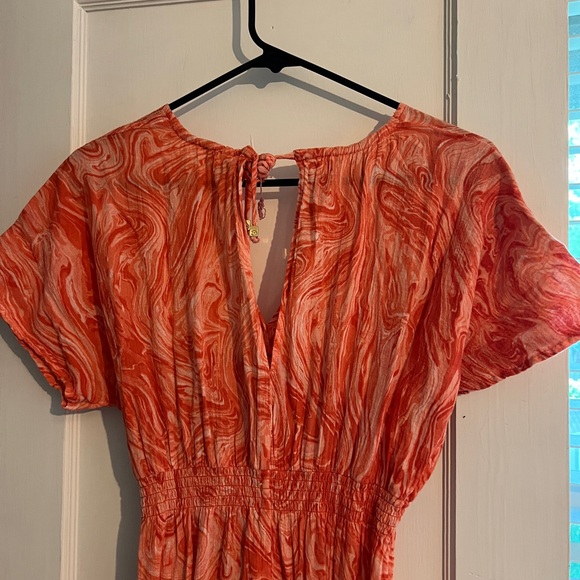 MICHAEL by Michael Kors orange/coral beach coverup size M - Picture 5 of 5
